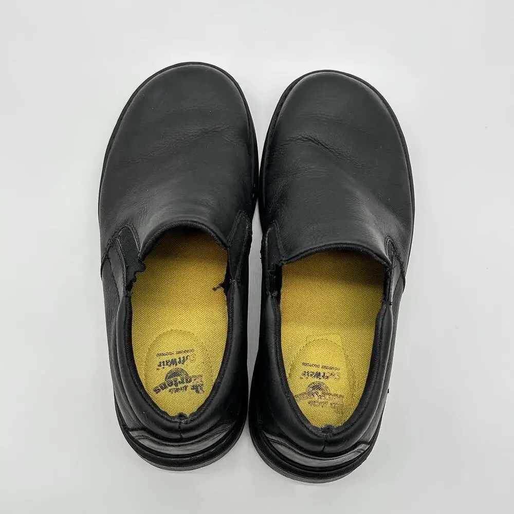Dr. Martens Boyle Shoes Mens 11 Black Leather Slip On SoftWair Comfort Casual